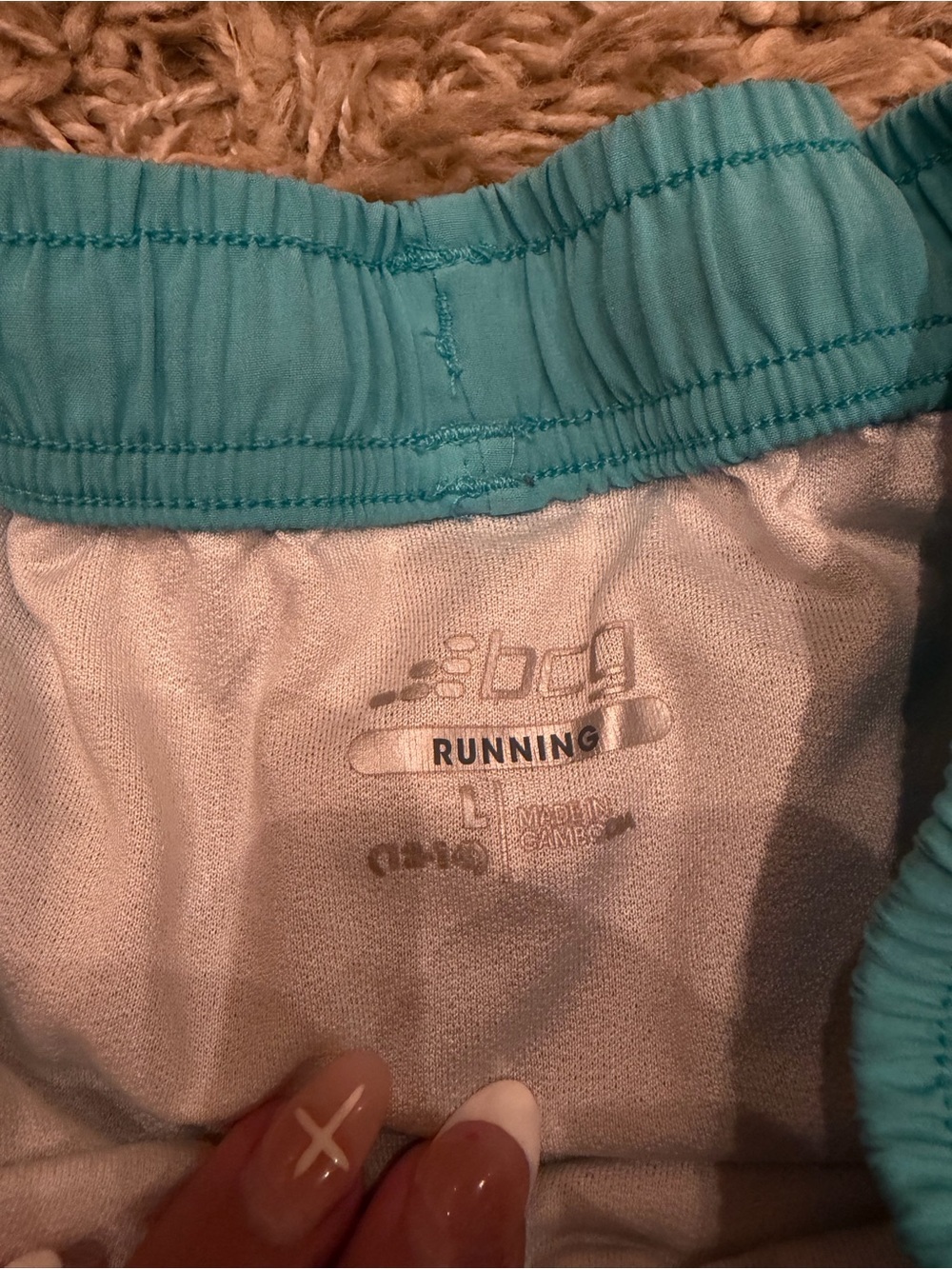 bcg Turquoise Athletic Shorts with White Trim - Picture 2 of 3